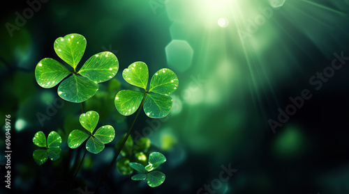 Saint Patrick's Day background with shamrock leaves