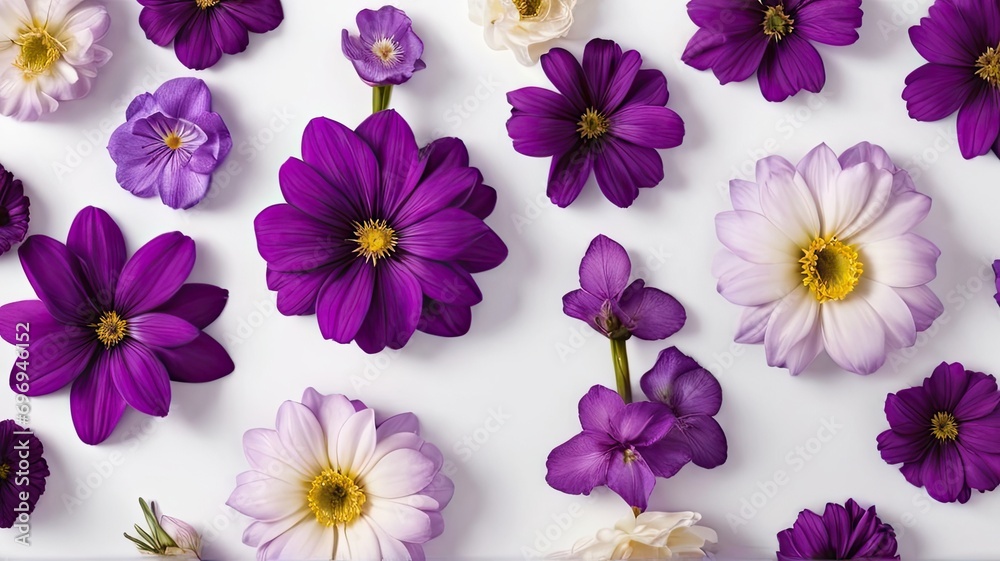 Purple Petal Panorama Immersive Realism in a Top-View Floral Arrangement. Purple Petal Panorama Immersive Realism in a Top-View Floral Arrangement.