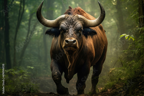 Gaur, also known as the Indian bison, in its natural habitat © Venka