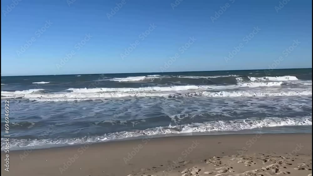 A beautiful shot of Martil beach, an empty lonely sandy beach of Morocco A beautiful shot of Martil beach, an empty lonely sandy beach of Morocco