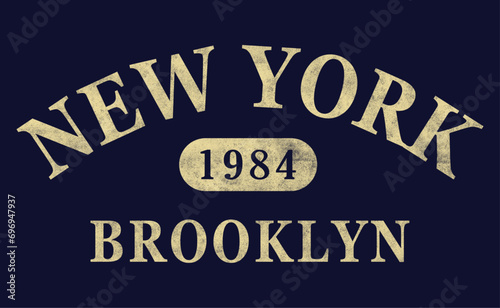 New York vintage college varsity typography brooklyn slogan print  vector illustration  for t-shirt graphic.
