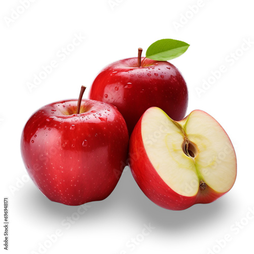 red apples isolated on Transparent background