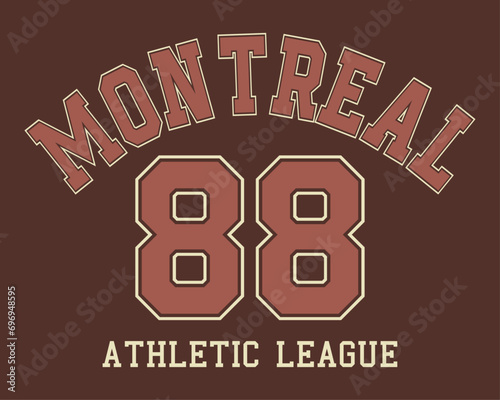 T-shirt stamp logo, Canada Sport wear lettering Montreal tee print, athletic apparel design shirt graphic print