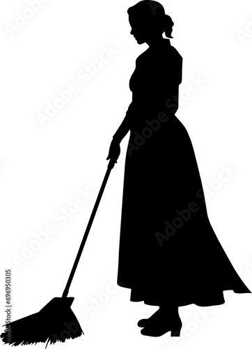 A cleaner Women Vector silhouette illustration.