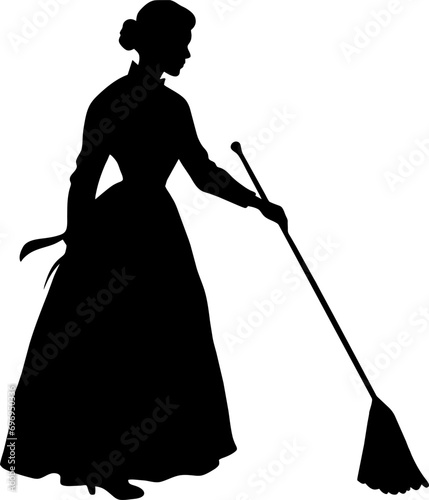 A cleaner Women Vector silhouette illustration.