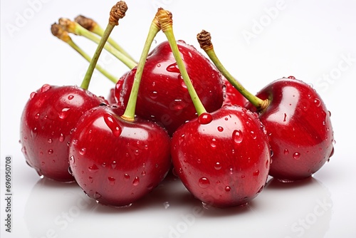 Vibrant cherry fruit isolated on white background   high quality image for advertising campaigns photo