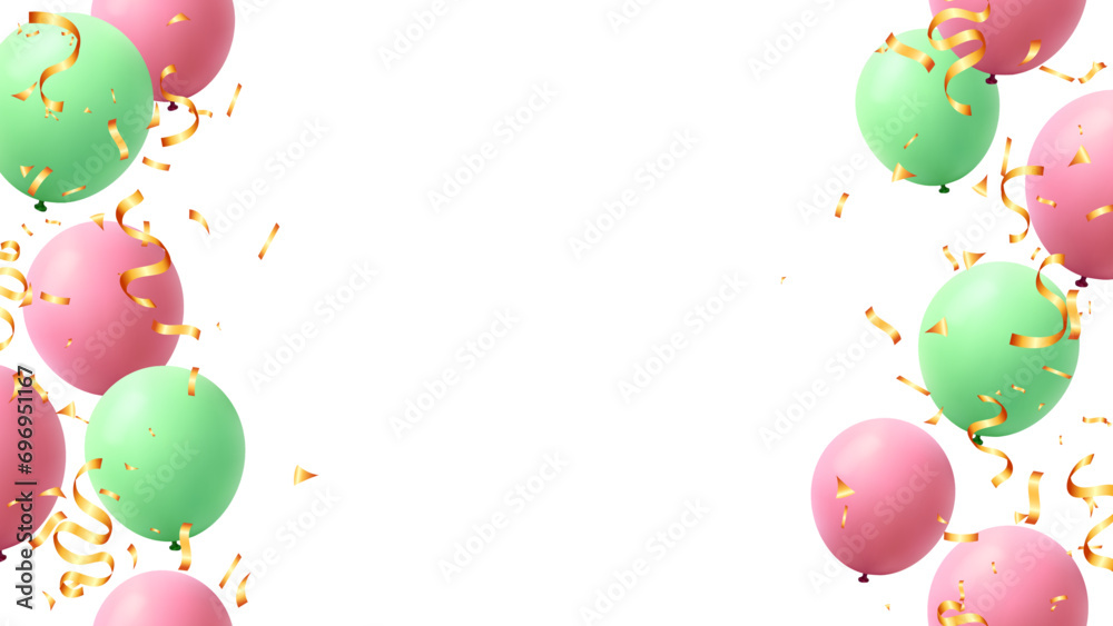 Christmas party banner design with pastel balloon. birthday, season, wedding, celebration Christmas party banner design with pastel balloon. birthday, season, wedding, celebration