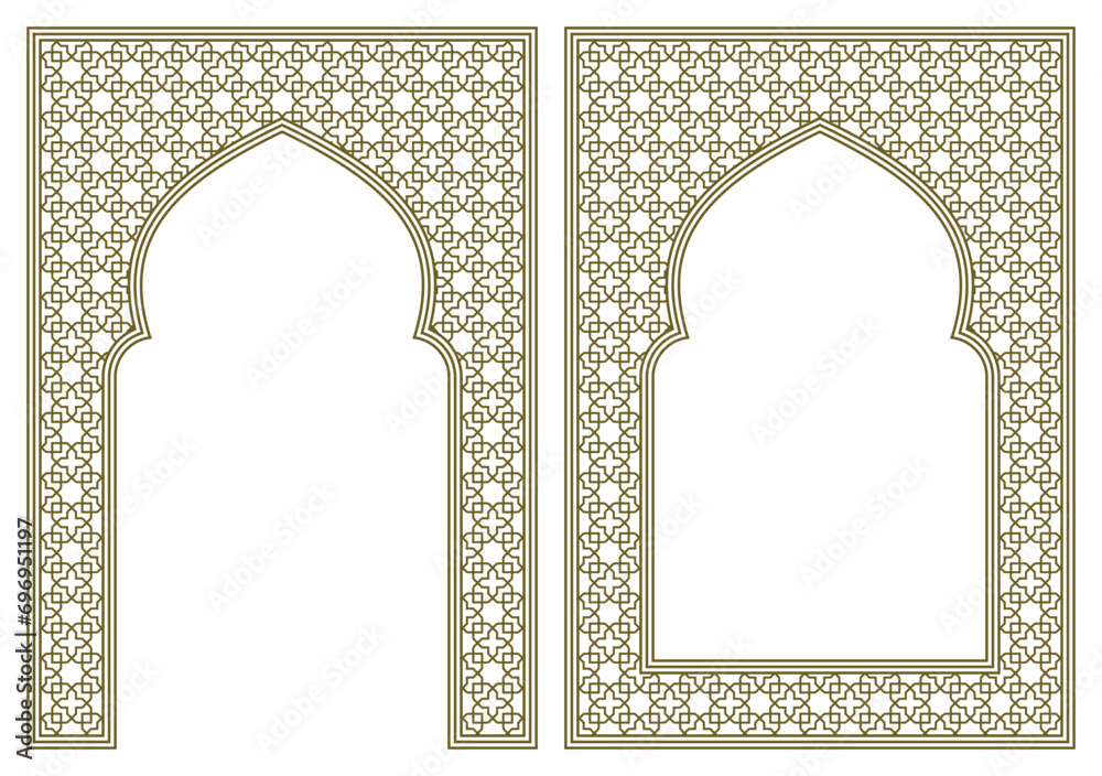 Set two Rectangular frames of the Arabic pattern .The proportion is A4 size