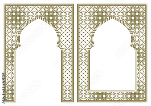 Set two Rectangular frames of the Arabic pattern .The proportion is A4 size