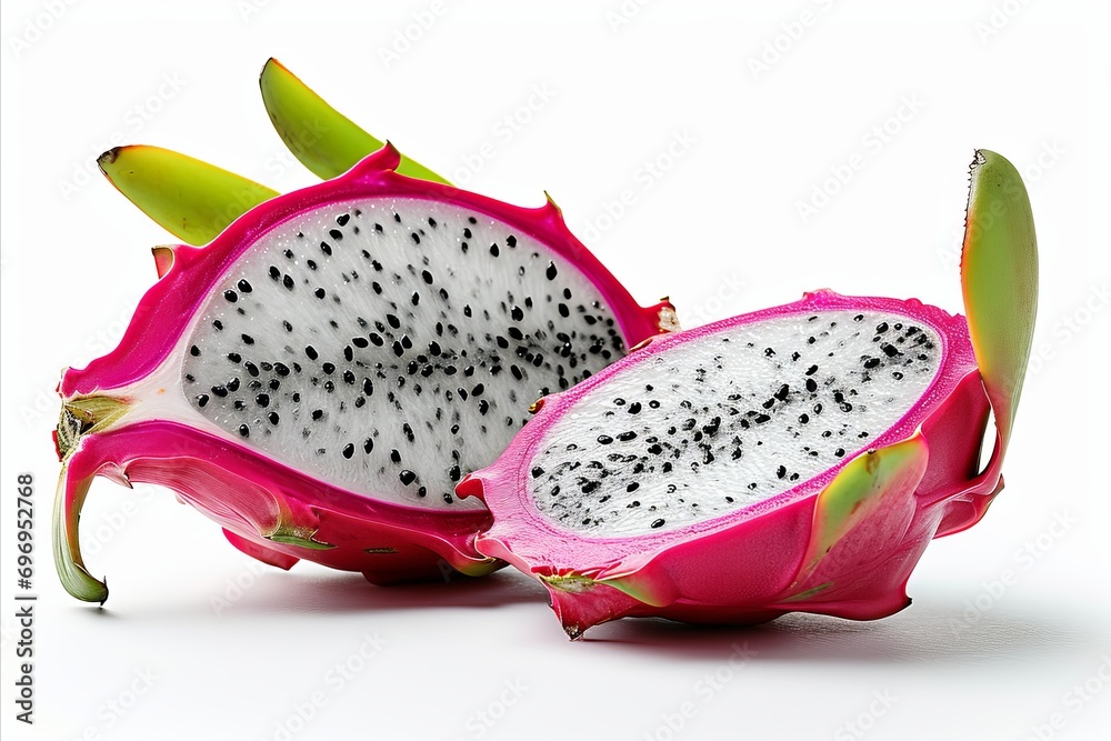 Vibrant dragon fruit isolated on white background high quality image for advertising Vibrant dragon fruit isolated on white background high quality image for advertising