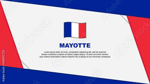 Mayotte Flag Abstract Background Design Template. Mayotte Independence Day Banner Cartoon Vector Illustration. Independence Day