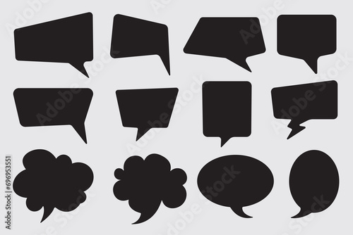 Speech bubbles in comic style vector set. 