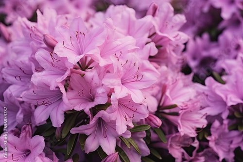 soft violet pink azalea japonica flowers macro closeup