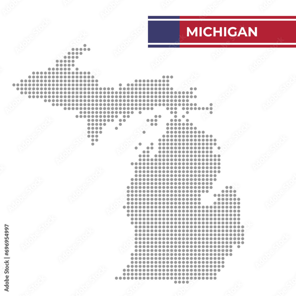 Dotted map of Michigan state