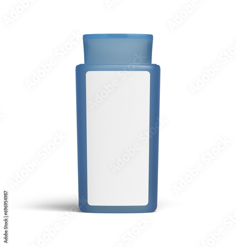 파란색 반투명 플라스틱 병 라벨 목업 Blue Translucence Bottle Mock up with Blank Label