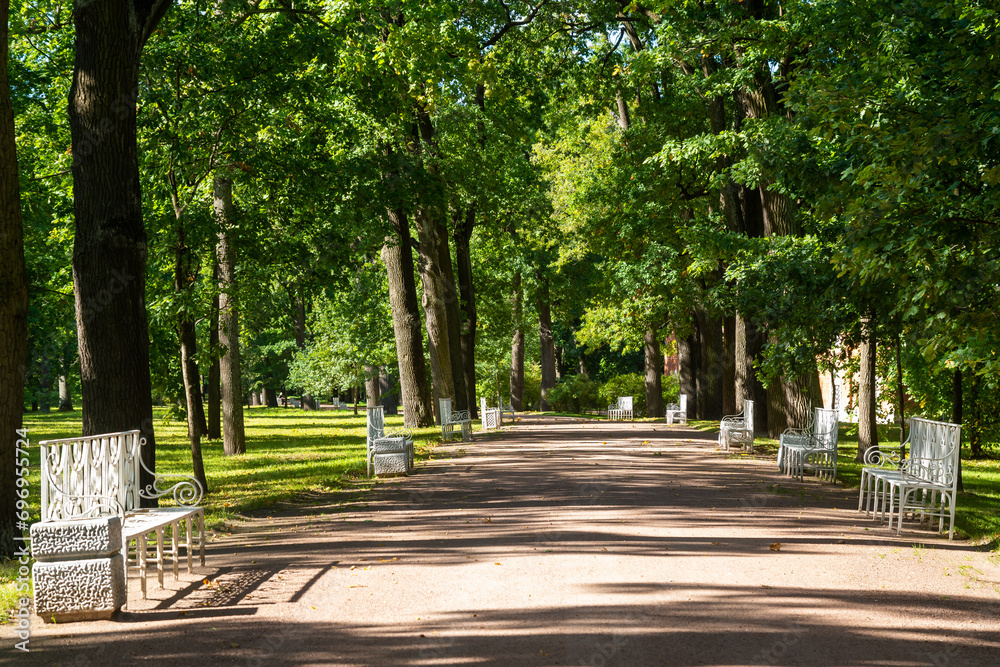 Russia. City of Pushkin. Catherine Park in the city of Pushkin. Tsarskoye Selo. Sights of Russia.