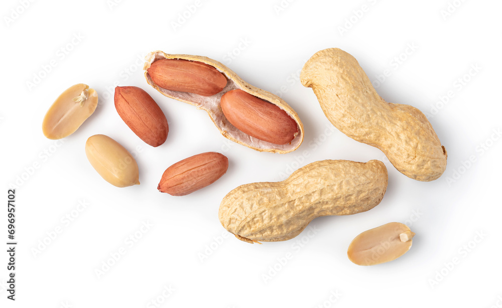 peanuts on a white background peanuts on a white background