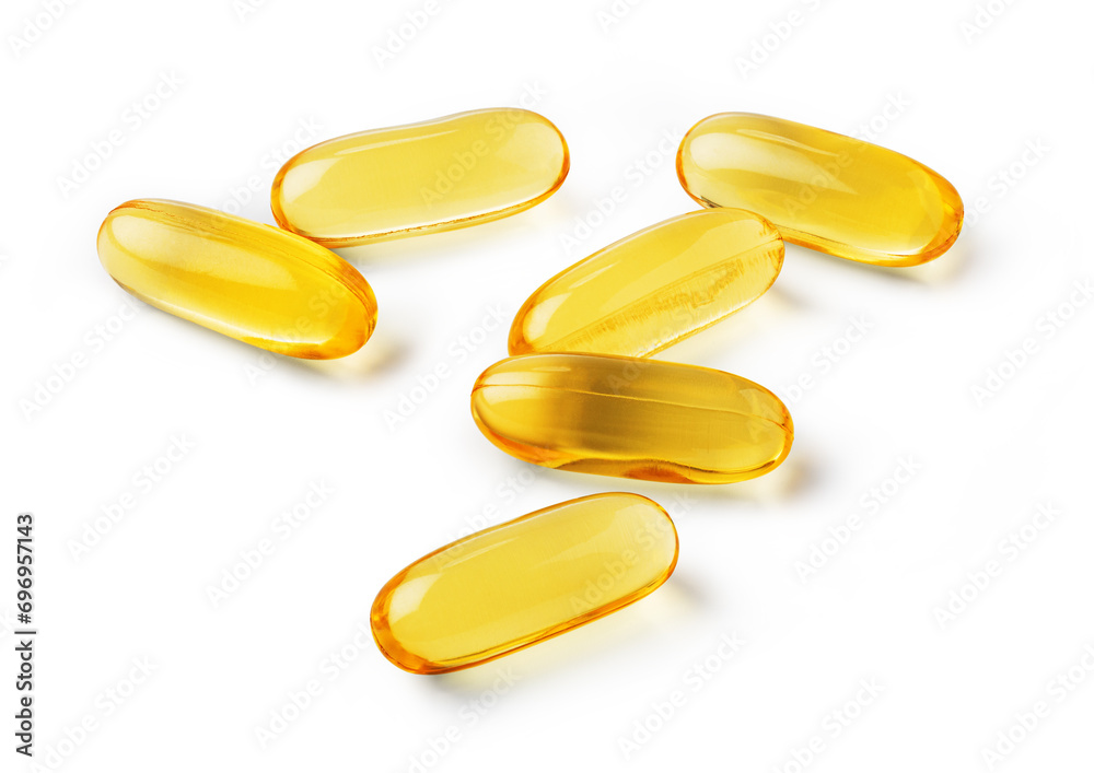 Gelatin capsule of omega 3, 6, 9  vitamin - obrazy, fototapety, plakaty 