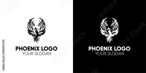 phoenix logo white and black background