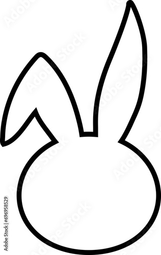 Cute Easter bunny head outline