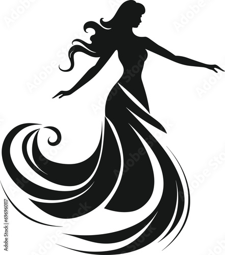 Traditional Belly Dance Posture Vector for Ethnic Dance Representation and Artistic Expression