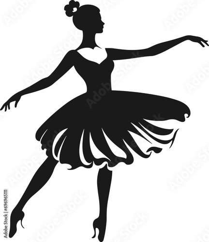 Elegant Ballerina Silhouette for Dance Studio Promotions and Ballet Workshops