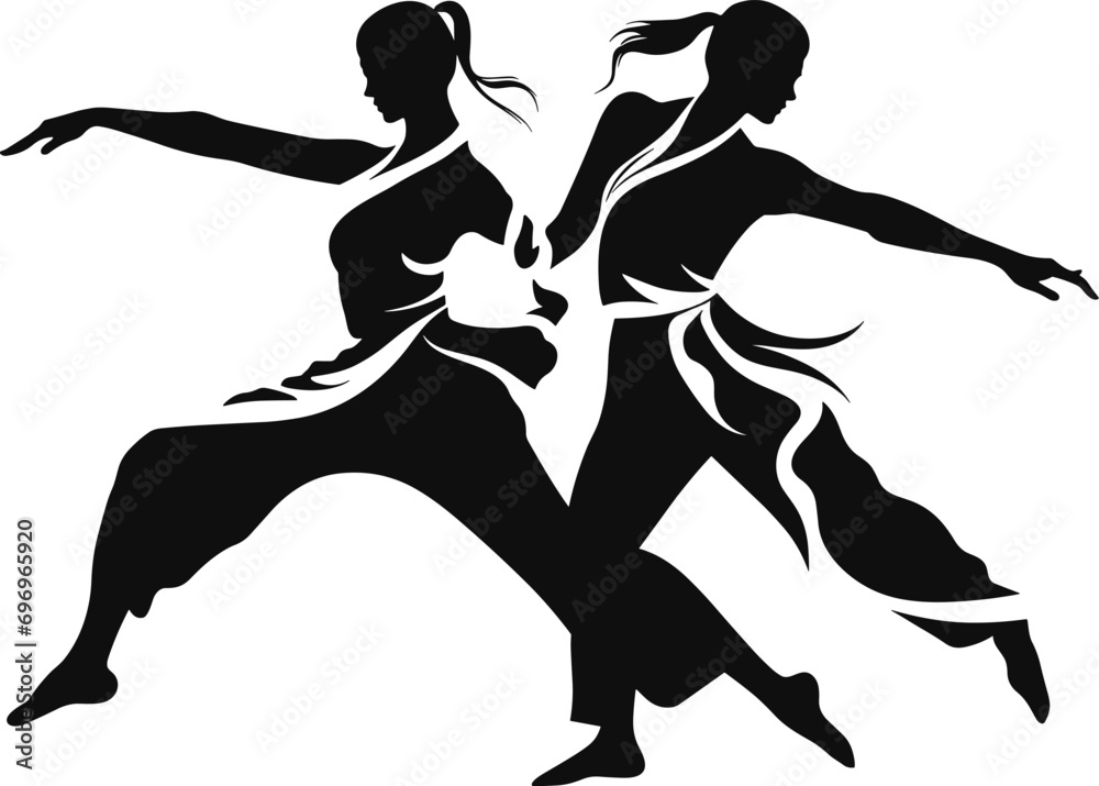 Lively Cha-Cha Dance Couple Vector for Latin Dance Classes and Competitions