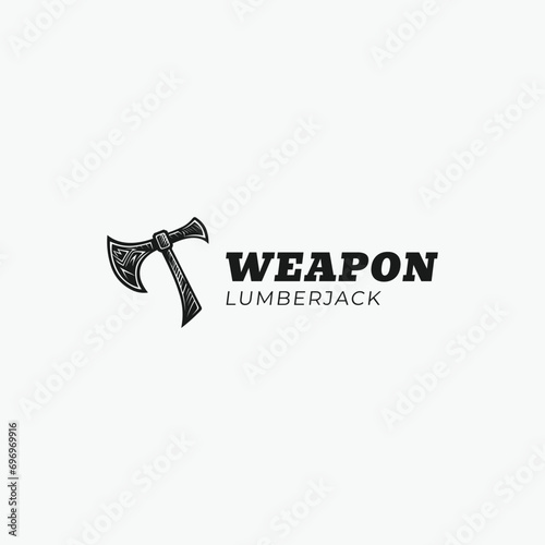 lumberjack logo design vintage vector
