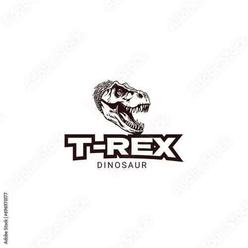 T rex logo design template,Dinosaur sport mascot logo design
