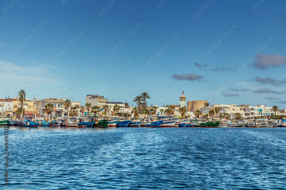Boats in a Fishing Port in Mahdia, Tunisia. North Africa