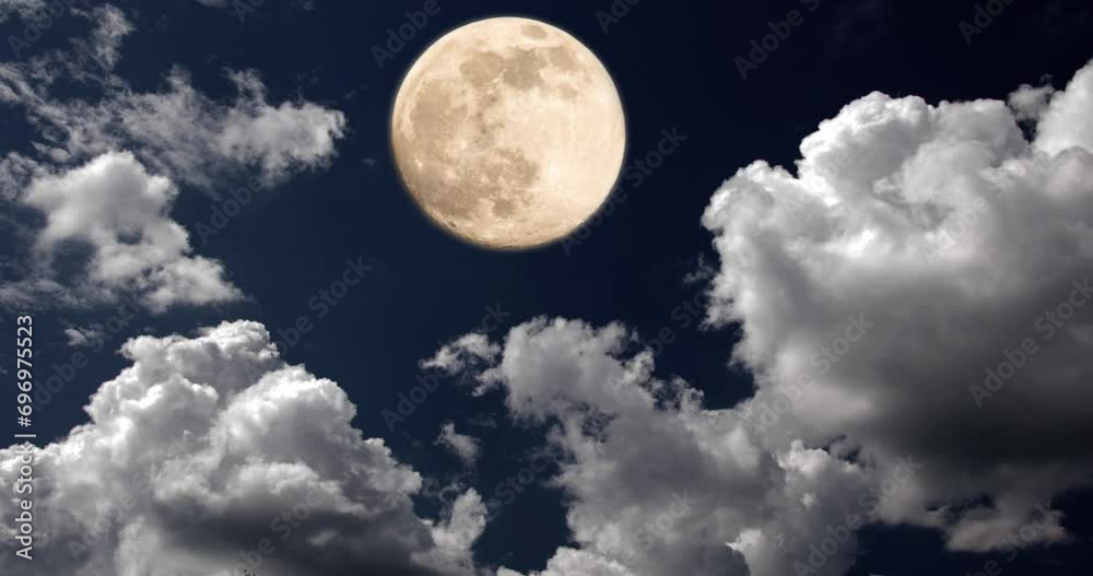 Full moon on the cloudy sky at night Full moon on the cloudy sky at night