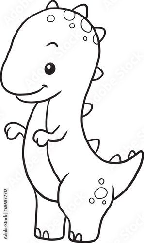 Cute dinosaur cartoon coloring © Bikibaam