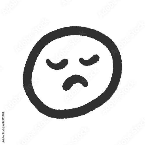 不機嫌･怒っている表情の絵文字 - シンプルでかわいい手書きの顔のデザイン素材