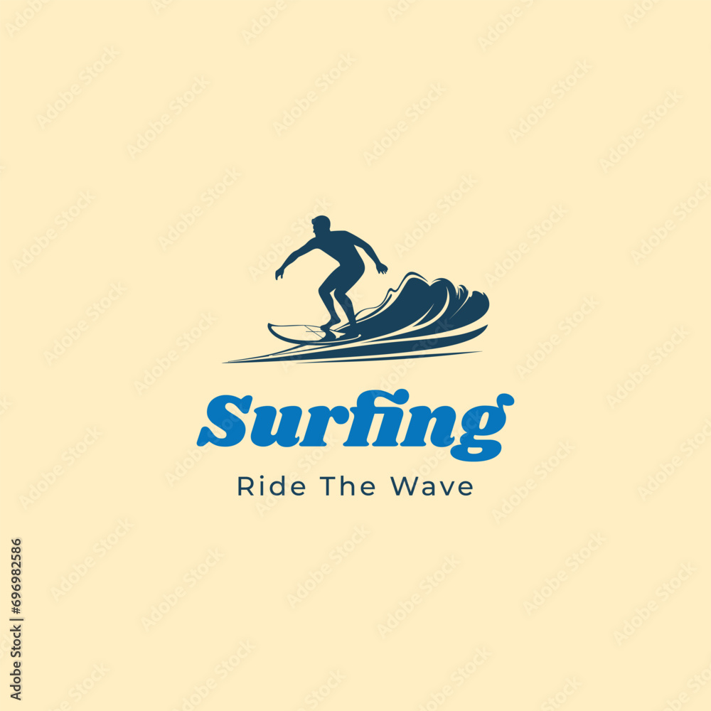  Surfer on the Wave,surfing logo vector illustration