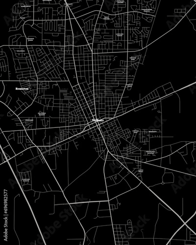 Valdosta Georgia Map, Detailed Dark Map of Valdosta Georgia photo