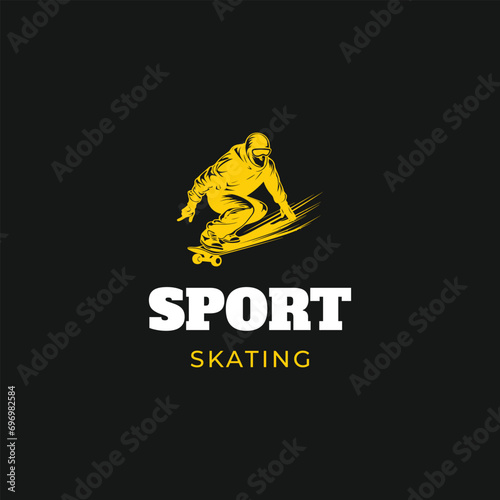 roller skating logo,skateboard logo,Winter sport logo set - vector illustration