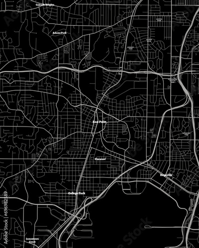 East Point Georgia Map, Detailed Dark Map of East Point Georgia