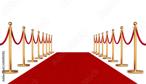 red carpet with ropes and barriers