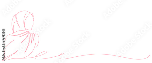 hijab woman line art style