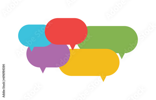 Collection of colorful speech bubbles