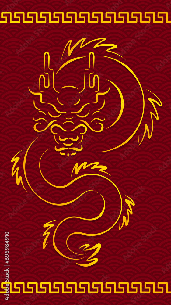 Chinese year of the Dragonn 2024 golden and red Chinese year of the Dragonn 2024 golden and red