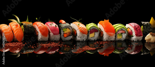 Sushi - a traditional dish in an interesting composition
