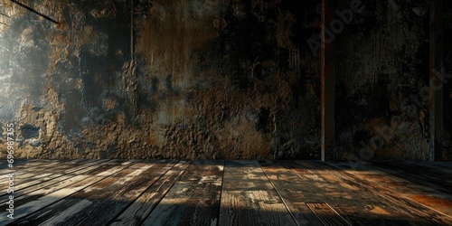Forgotten Metal Room: Weathered and Grimy Background with Vintage Texture