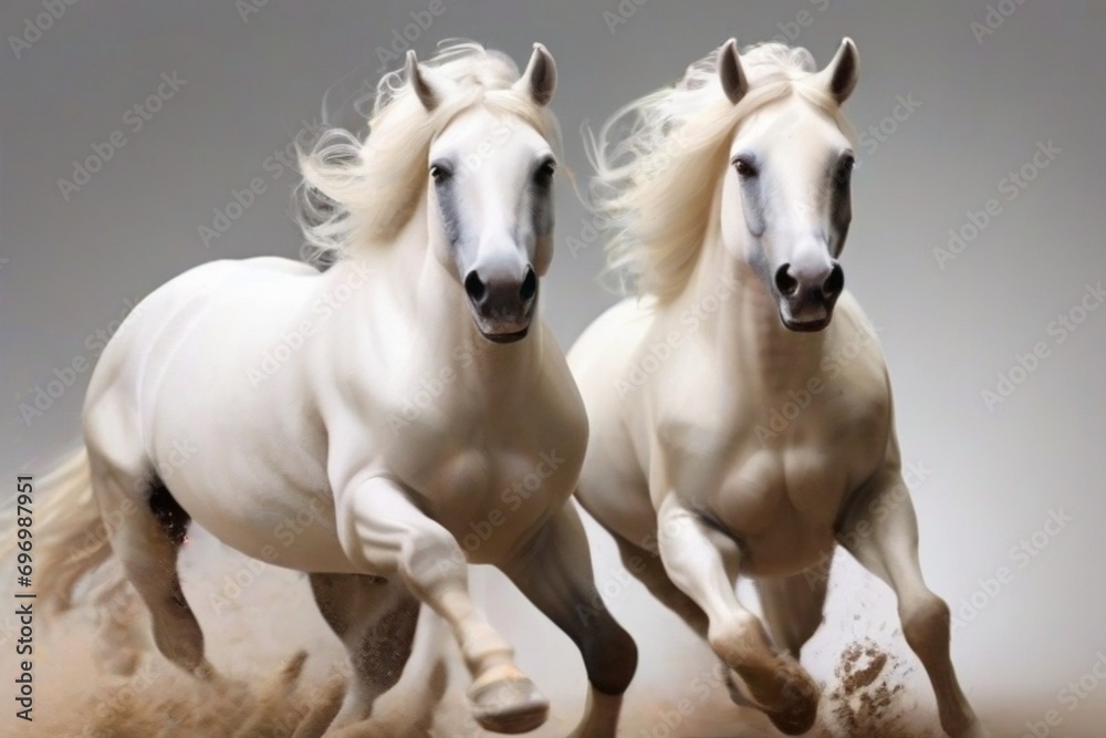 two white horse