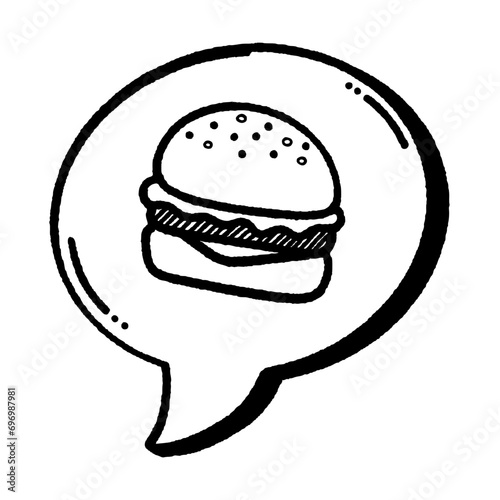 svg color yummy burger doodle element set