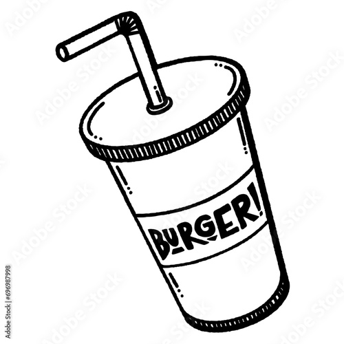 svg color yummy burger doodle element set