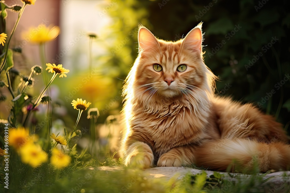 ginger kitty. Summer. A cat among the grass in the country. Farm cute red cat on nature ginger kitty. Summer. A cat among the grass in the country. Farm cute red cat on nature