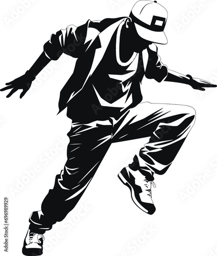 Urban Hip-Hop Dancer Vector for Cultural Festivals and Dance Competitions