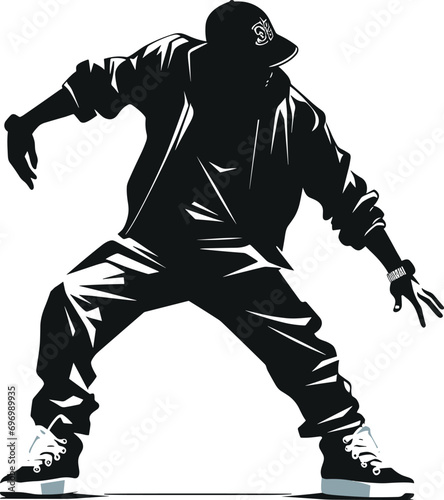 Breakdancer Performing Power Move Vector for Hip-Hop Dance Schools and Events