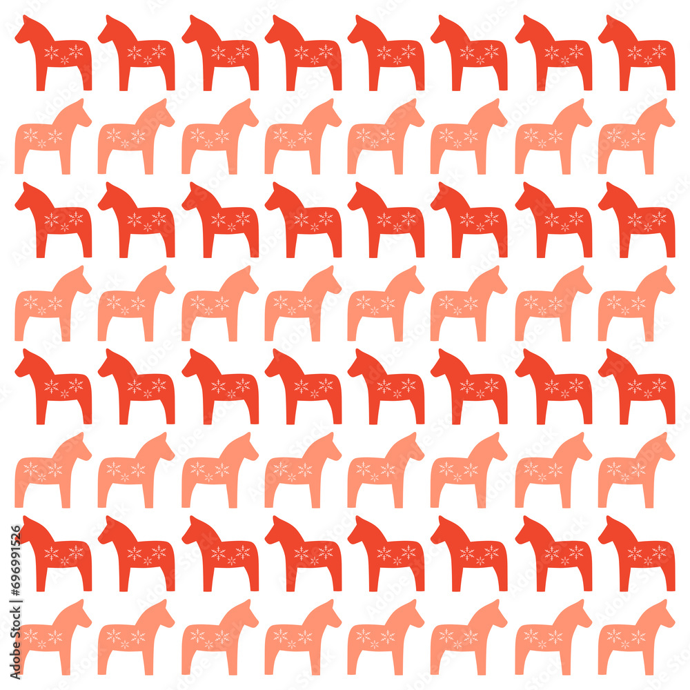 CHRISTMAS NORDIC DALA RED HORSES CREATIVE PATTERN TEXTURE BACKGROUND